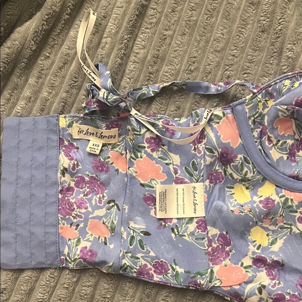 For Love And Lemons Purple Floral Top - Picture 4 of 4